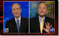 CAIR's Ibrahim Hooper, right, on the Fox News "O'Reilly Factor" show with host Bill O'Reilly last week